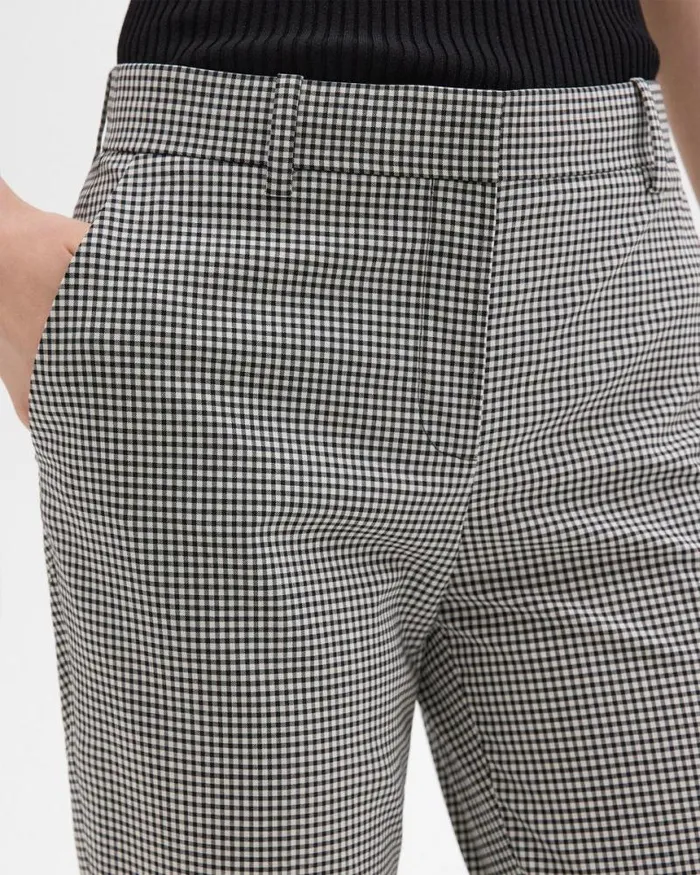 Pants Women Theory Treeca Pant In Plaid Stretch Wool Black Multi Pants Women Theory Treeca Pant In Plaid Stretch Wool Black Multi