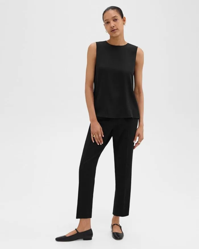 Pants Women Theory Treeca PullOn Pant In Admiral Crepe Black