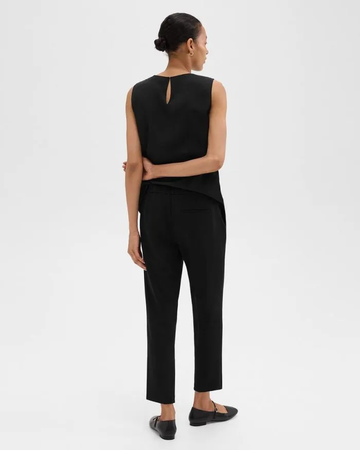 Pants Women Theory Treeca PullOn Pant In Admiral Crepe Black