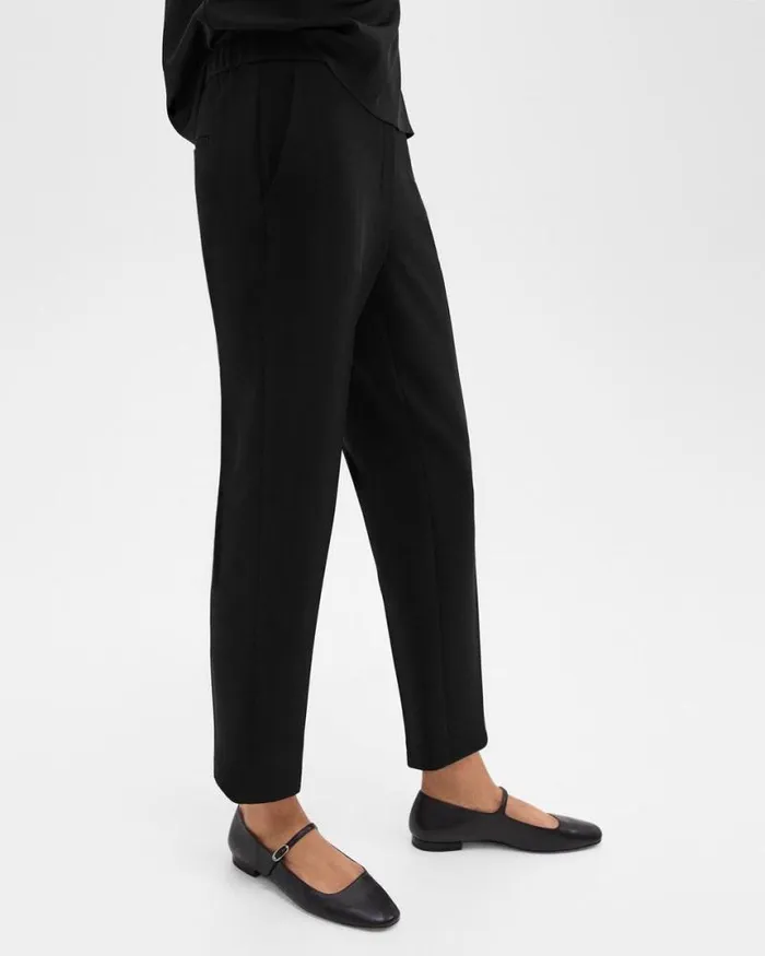 Pants Women Theory Treeca PullOn Pant In Admiral Crepe Black