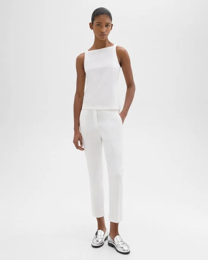 Pants Women Theory Treeca PullOn Pant In Good Linen White