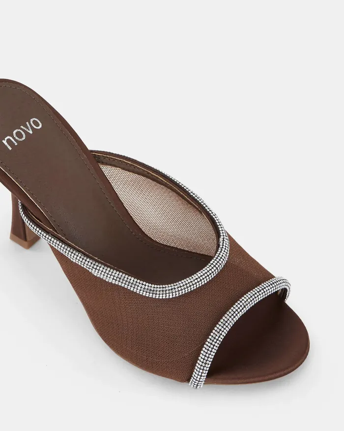 Party NOVO Shoes Women ZEMMA BROWN Open Toe Heels
