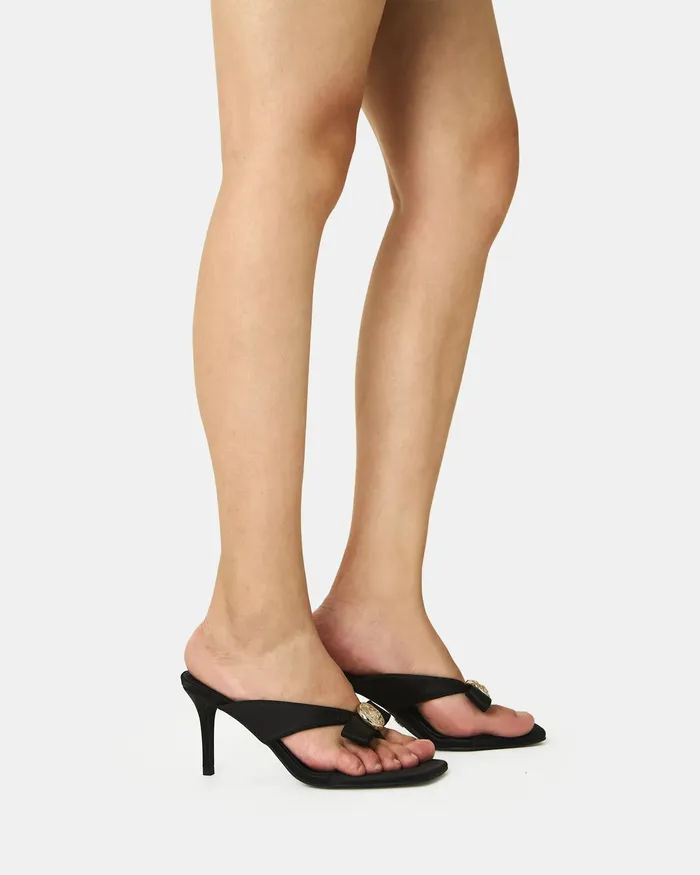Party ZALLY BLACK Open Toe Heels NOVO Shoes Women