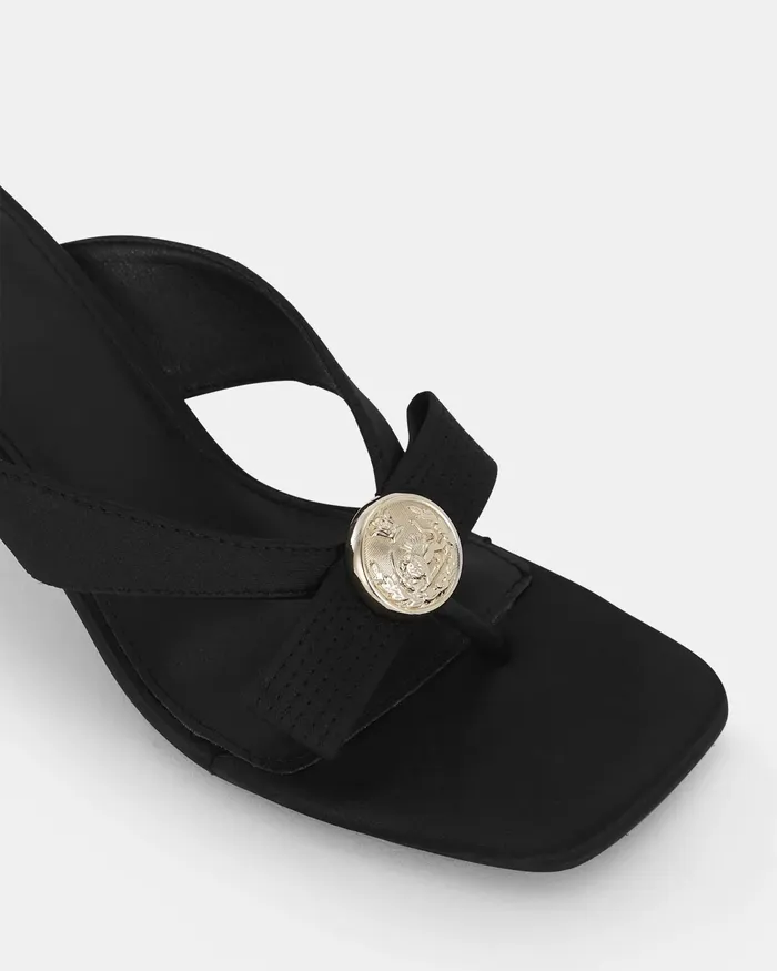 Party ZALLY BLACK Open Toe Heels NOVO Shoes Women