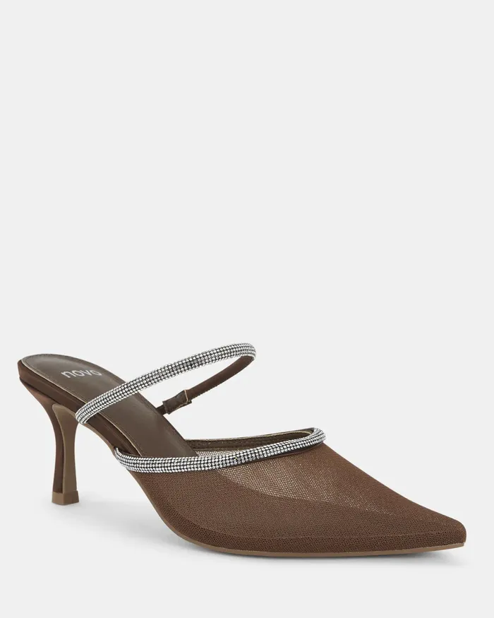 Party ZIGBY BROWN Closed Toe Heels NOVO Shoes Women