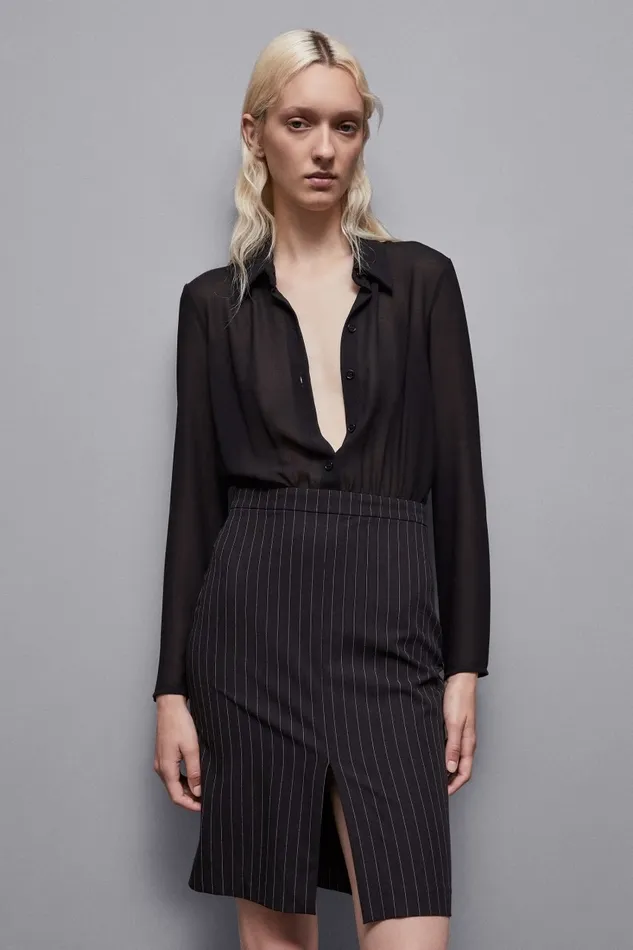 Patrizia Pepe Dresses KneeLength Pinstripe Dress Black 8211 Women