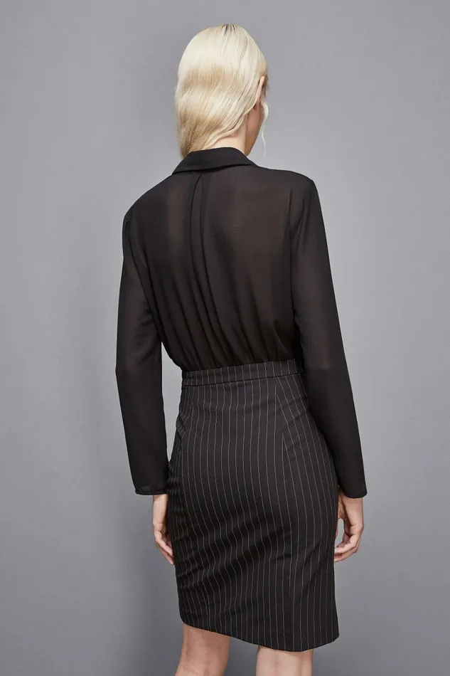 Patrizia Pepe Dresses KneeLength Pinstripe Dress Black 8211 Women