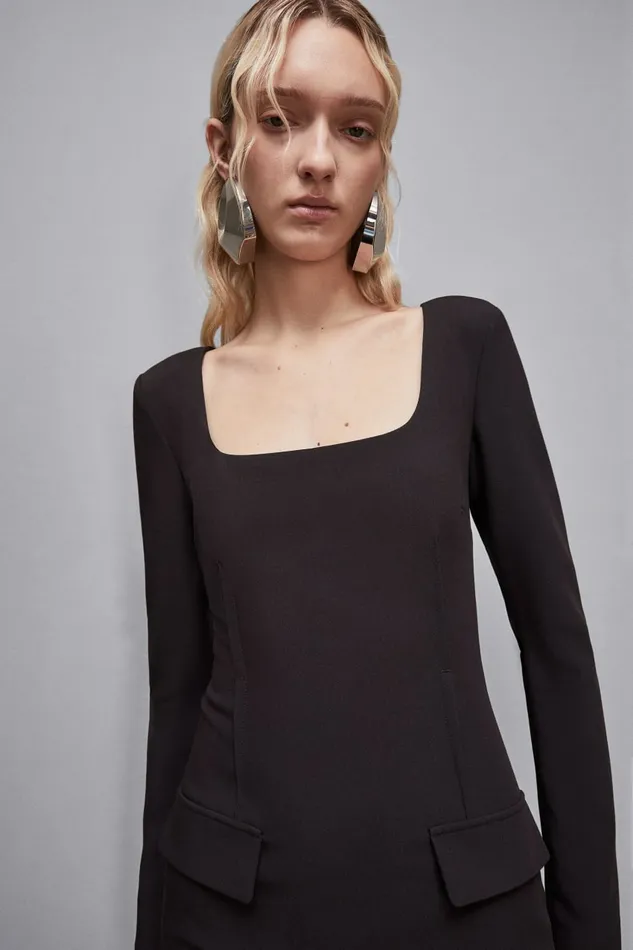 Patrizia Pepe Dresses Mini Slim Fit Twill Dress Black 8211 Women
