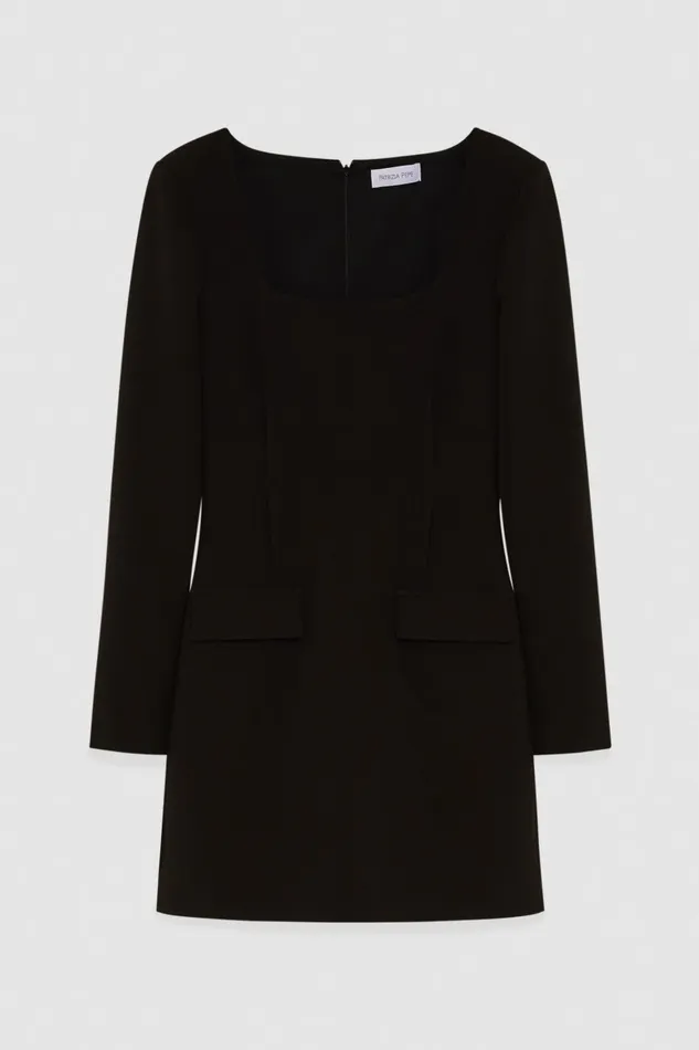 Patrizia Pepe Dresses Mini Slim Fit Twill Dress Black 8211 Women