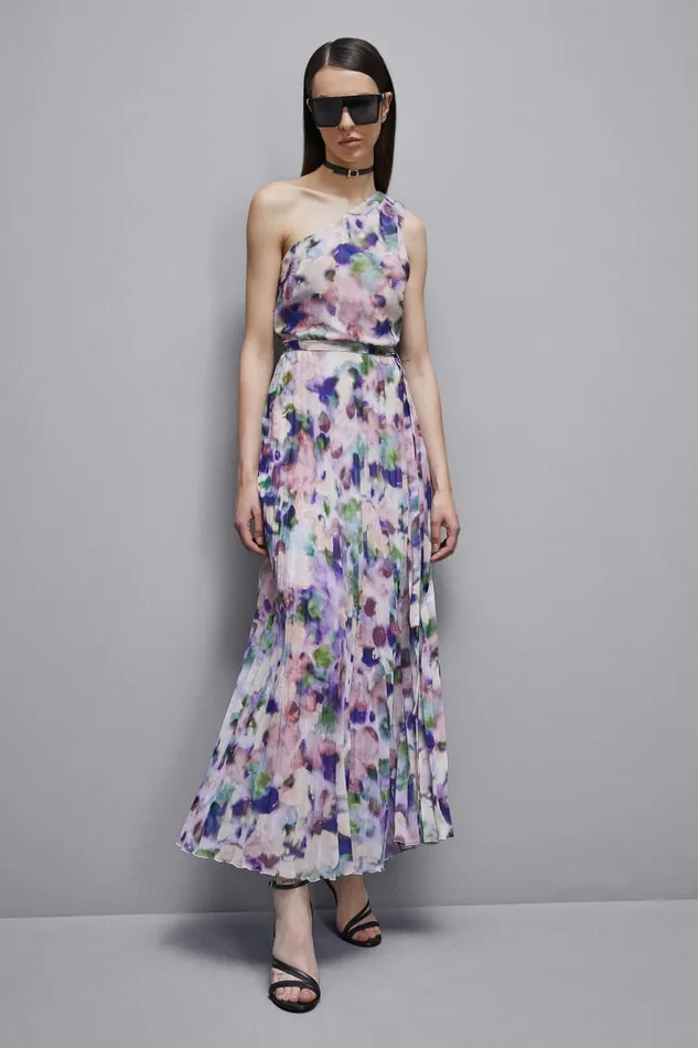 Patrizia Pepe Dresses OneShoulder Pleated Chiffon Dress Multicolor 8211 Women Patrizia Pepe Dresses OneShoulder Pleated Chiffon Dress Multicolor 8211 Women