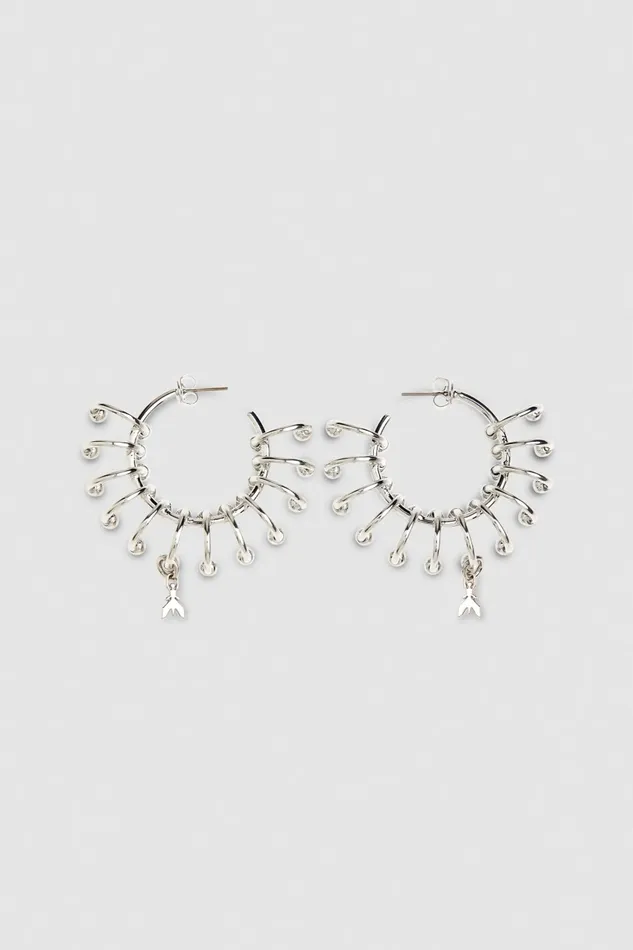 Patrizia Pepe Earrings Hoop Earrings With Rings Silver 8211 Women