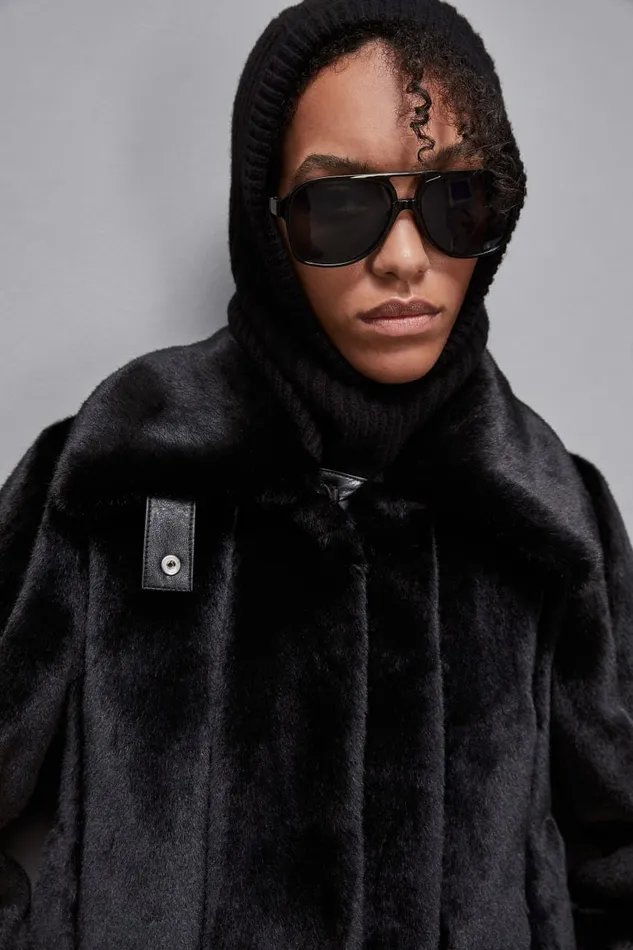Patrizia Pepe Hats And Gloves Ribbed Balaclava Hat Black 8211 Women
