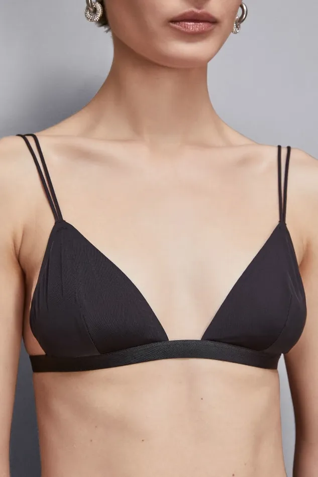 Patrizia Pepe Lingerie And Beachwear Microfiber Triangle Bra Black 8211 Women
