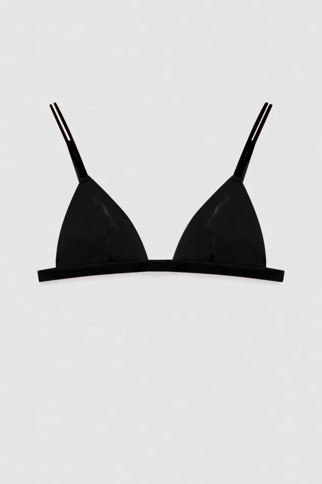 Patrizia Pepe Lingerie And Beachwear Microfiber Triangle Bra Black 8211 Women