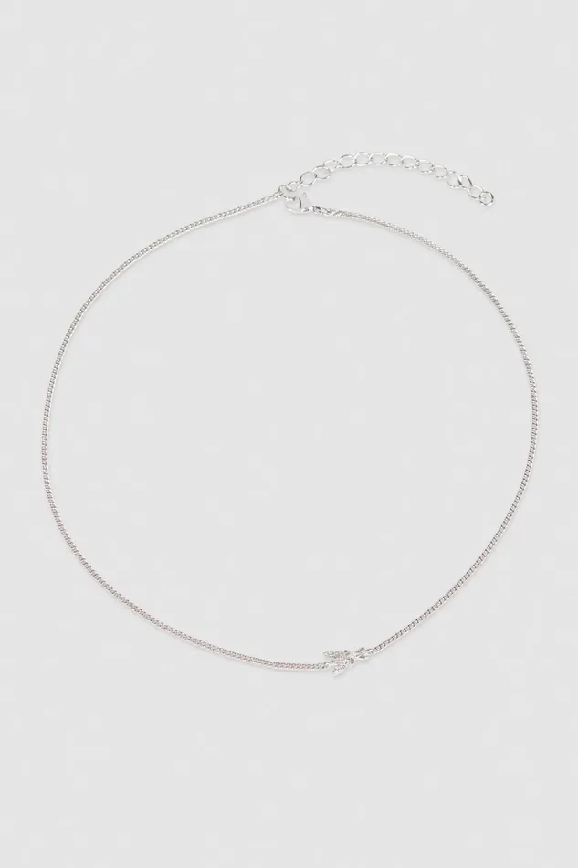 Patrizia Pepe Necklaces Rhinestone Necklace Silver 8211 Women