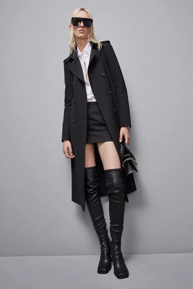 Patrizia Pepe Outerwear Trench Coat With Buckle Made Of Bielastic Nylon Black 8211 Women Patrizia Pepe Outerwear Trench Coat With Buckle Made Of Bielastic Nylon Black 8211 Women
