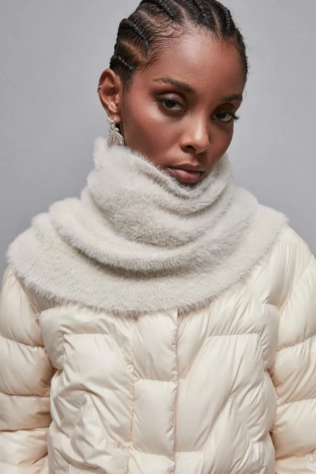 Patrizia Pepe Scarves Ribbed Neck Warmer White 8211 Women