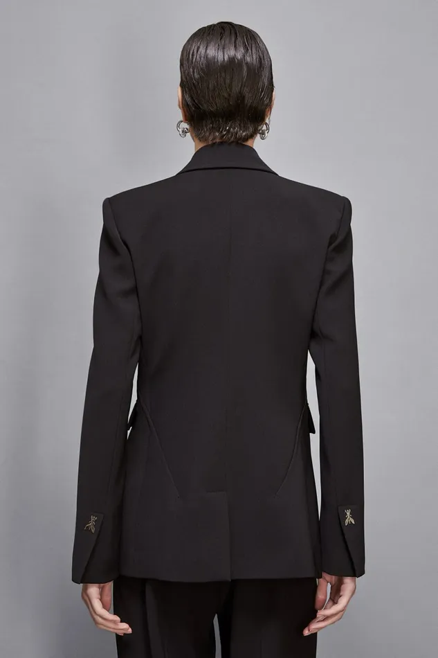 Patrizia Pepe Tailleur Essential Feminine Fit TwoButton Jacket Black 8211 Women