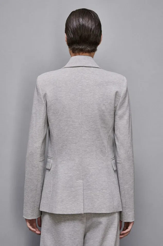 Patrizia Pepe Tailleur Jacket With Fly Embroidery Grey 8211 Women