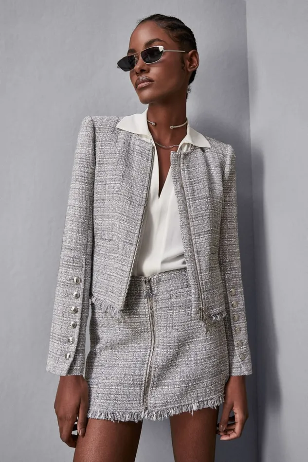 Patrizia Pepe Tailleur Jacket With Zipper And Buttons Detail J4f4 8211 Women