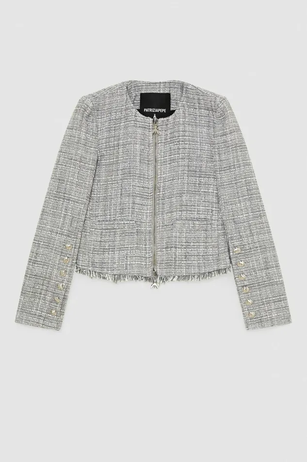 Patrizia Pepe Tailleur Jacket With Zipper And Buttons Detail J4f4 8211 Women