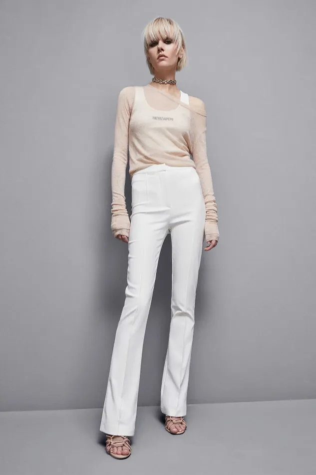 Patrizia Pepe Tailleur Slim Flare Pants White 8211 Women
