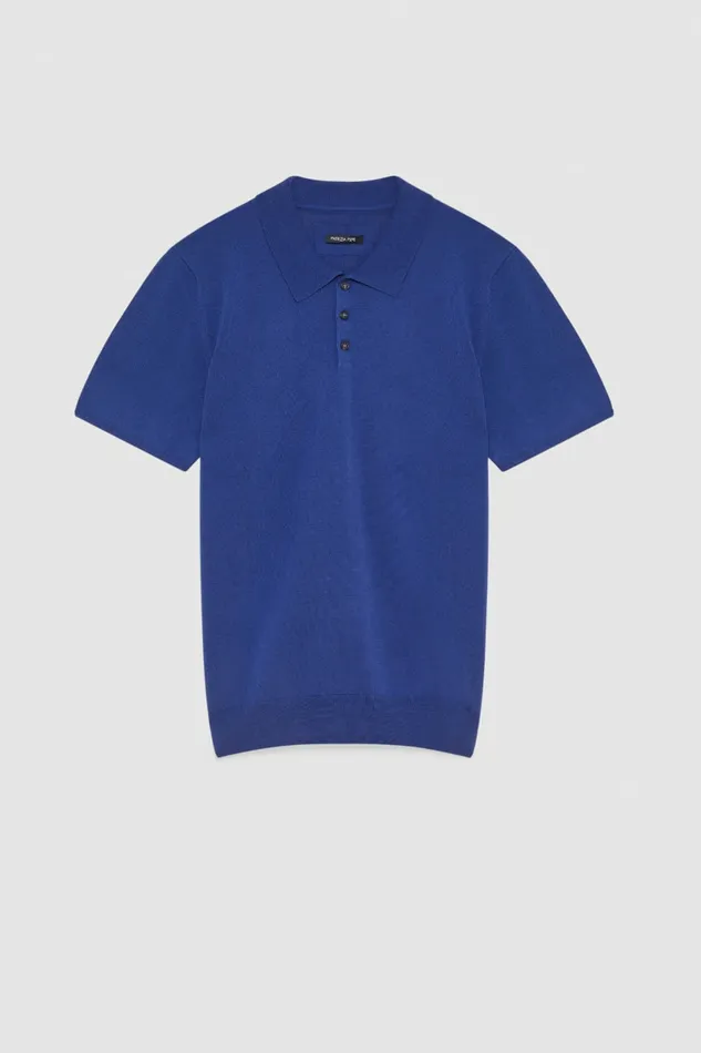 Patrizia Pepe Tops and Shirts Knitted Polo Shirt Blue 8211 Men
