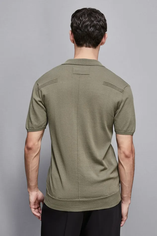 Patrizia Pepe Tops and Shirts Knitted Polo Shirt Green 8211 Men