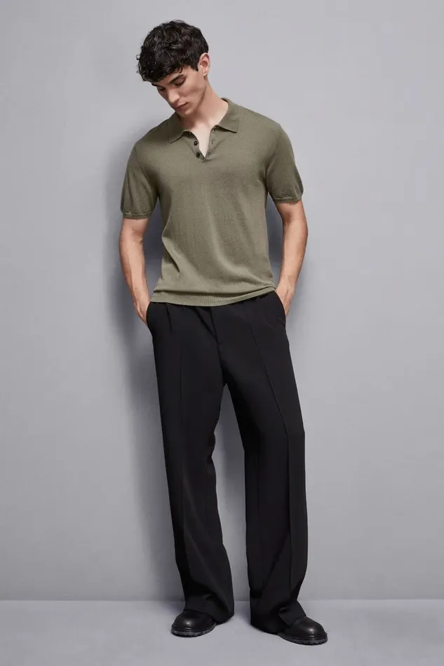Patrizia Pepe Tops and Shirts Knitted Polo Shirt Green 8211 Men