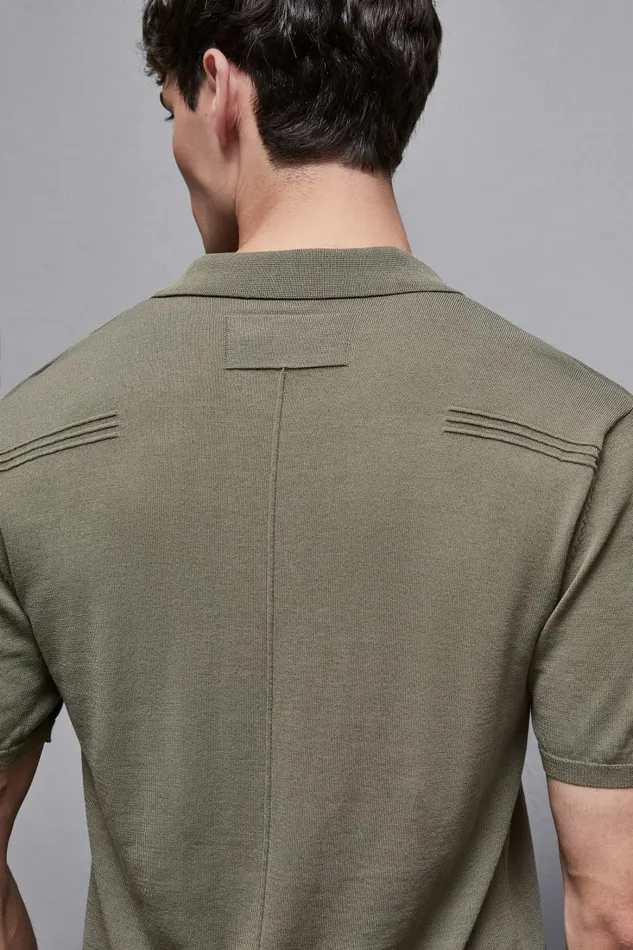 Patrizia Pepe Tops and Shirts Knitted Polo Shirt Green 8211 Men