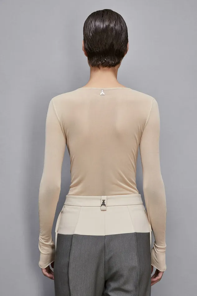 Patrizia Pepe Tops Essential Tulle Top Beige 8211 Women