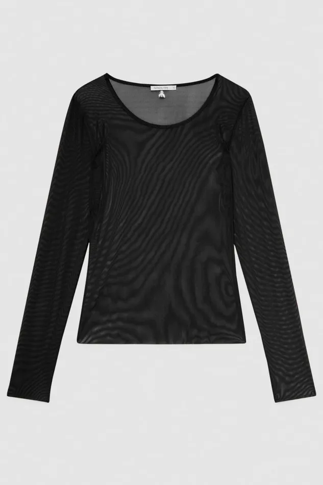 Patrizia Pepe Tops Essential Tulle Top Black 8211 Women
