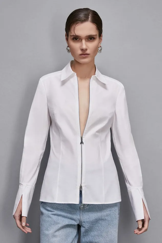 Patrizia Pepe Tops Zippered Shirt White 8211 Women