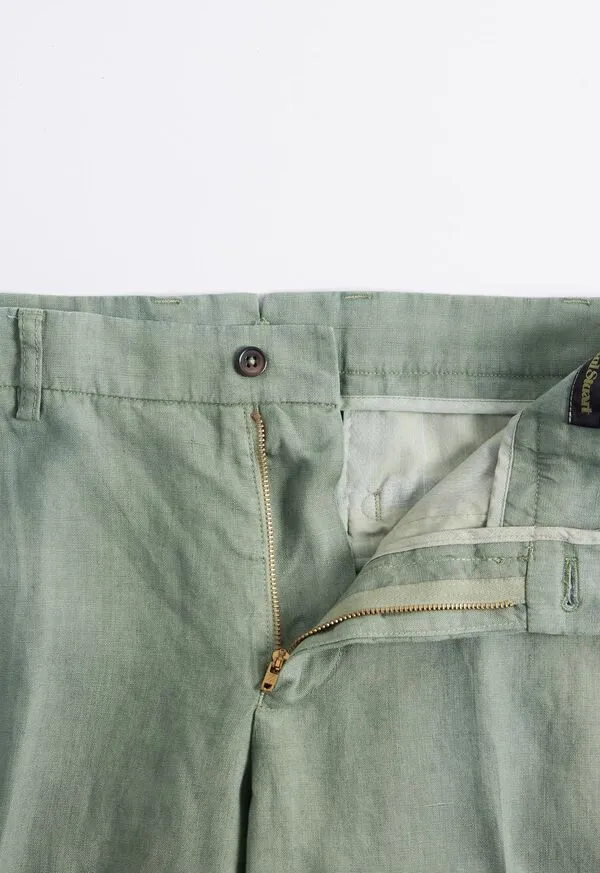 Paulstuart Pants Mens Garment Washed Linen Pant Blue Paulstuart Pants Mens Garment Washed Linen Pant Blue