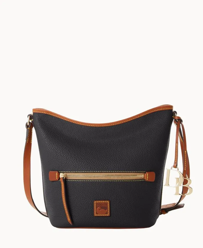 Pebble Grain Zip Sac Black Woman Dooney and Bourke Shoulder Bags