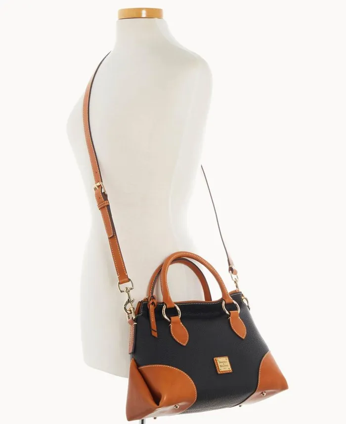 Pebble With Florentine Trim Satchel 30 Black Woman Dooney and Bourke Satchels Pebble With Florentine Trim Satchel 30 Black Woman Dooney and Bourke Satchels