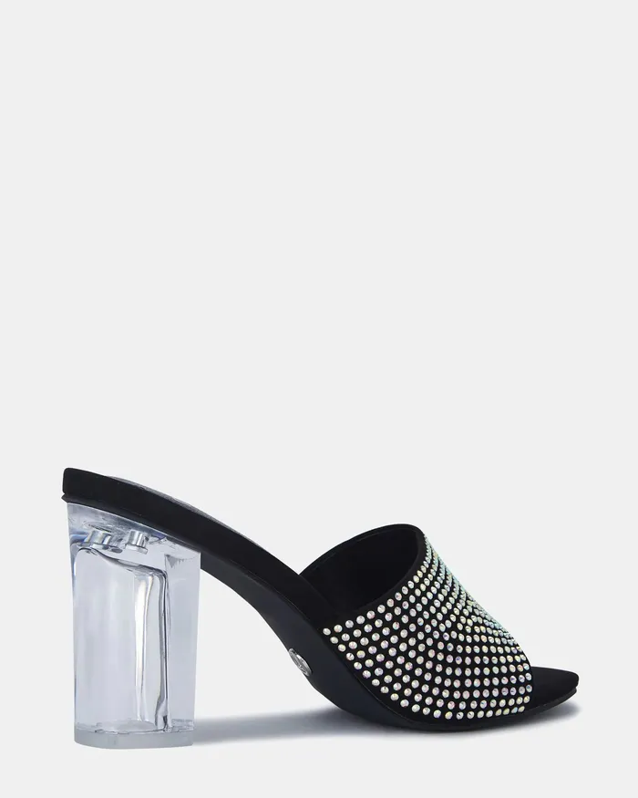 Peep Toes NOVO Shoes Women FERRAZ LUXE BLACK Open Toe Heels