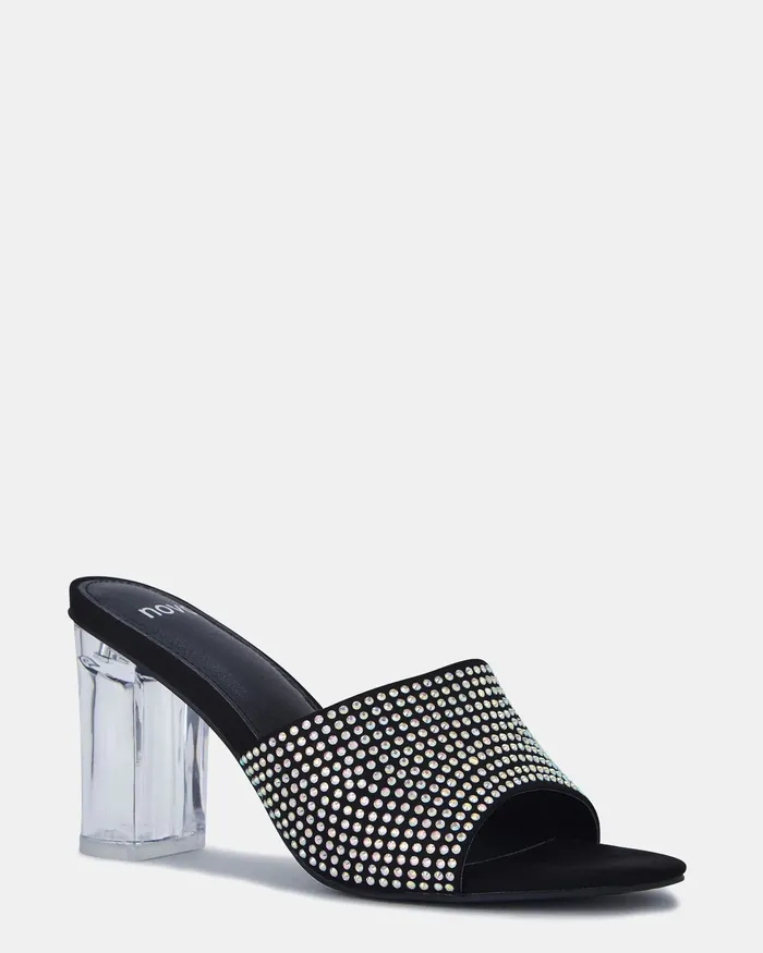 Peep Toes NOVO Shoes Women FERRAZ LUXE BLACK Open Toe Heels