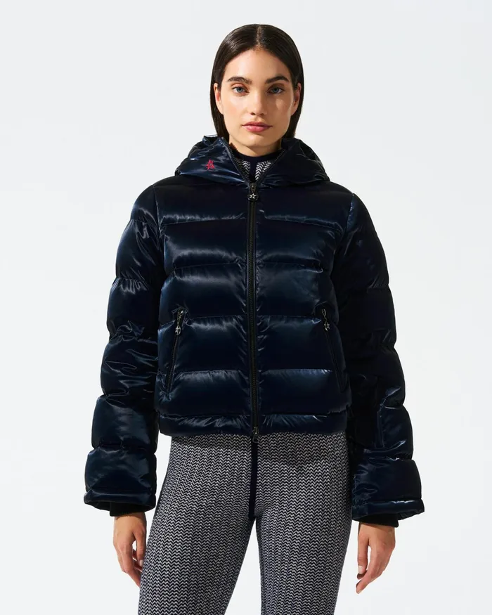 Perfect Moment Polar Flare Down Jacket Blue Liquid Women Jackets
