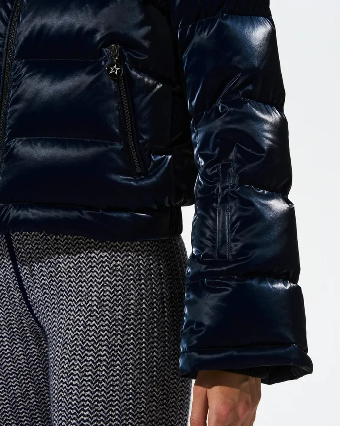 Perfect Moment Polar Flare Down Jacket Blue Liquid Women Jackets
