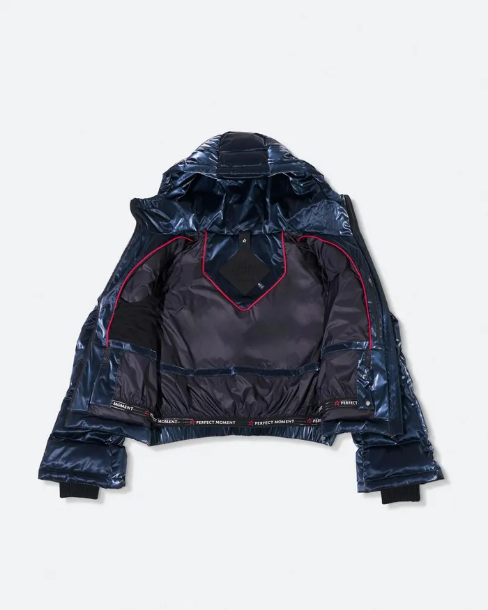 Perfect Moment Polar Flare Down Jacket Blue Liquid Women Jackets