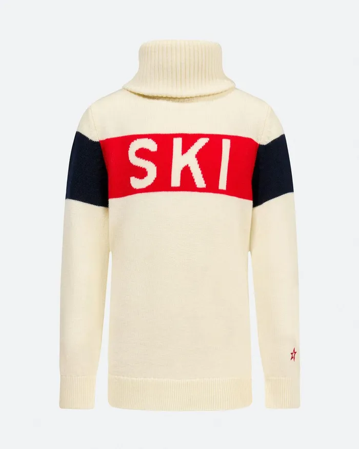 Perfect Moment Ski Merino Wool Turtleneck White Kids Knitwear