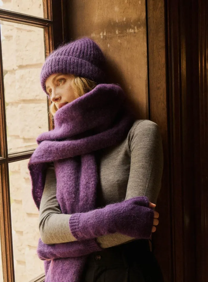 Petite Mendigote Jackets and Coats Aya Scarf Purple 8211 Women