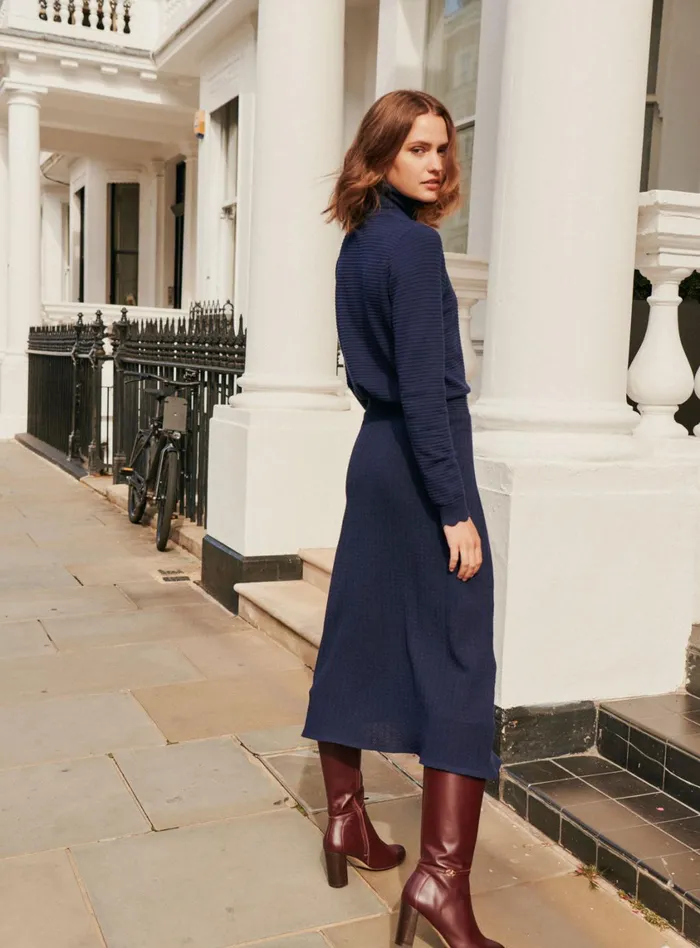 Petite Mendigote Meshes Fw24 Pull Col Montant Ml Mary Marine 8211 Women