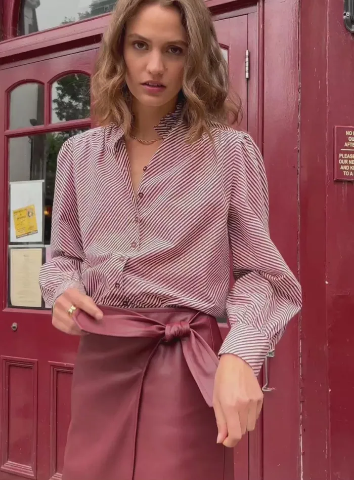 Petite Mendigote Tops Blouses Fw24 Top Tabatha Oblique Bordeaux 8211 Women