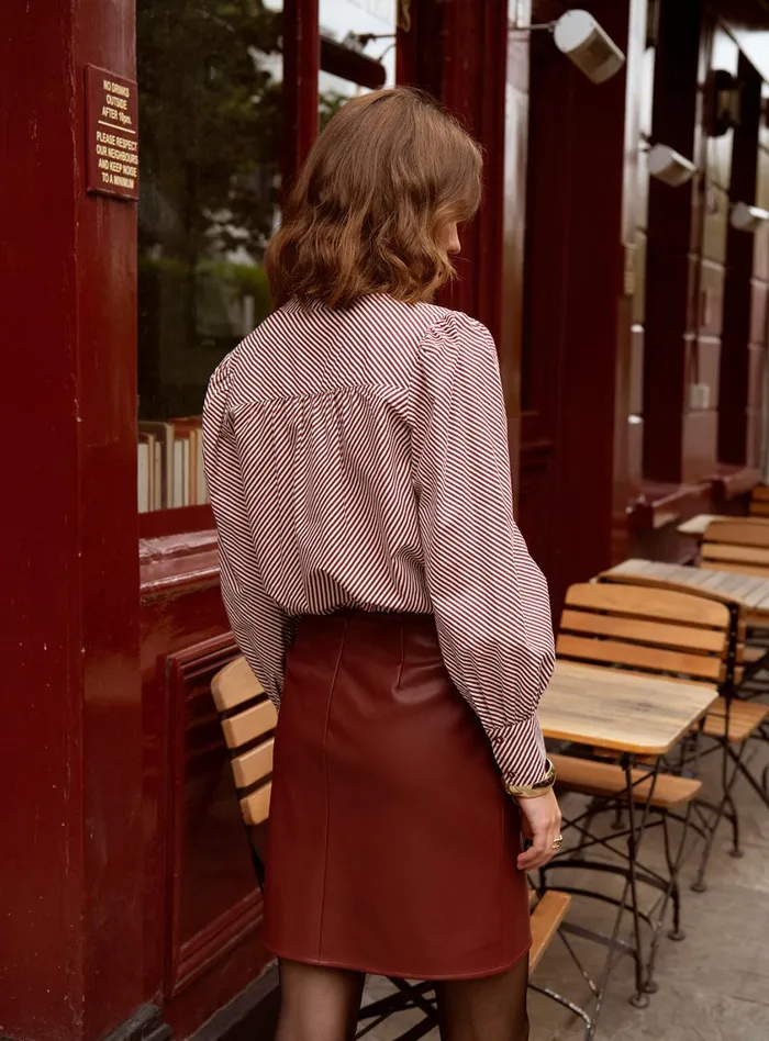 Petite Mendigote Tops Blouses Fw24 Top Tabatha Oblique Bordeaux 8211 Women