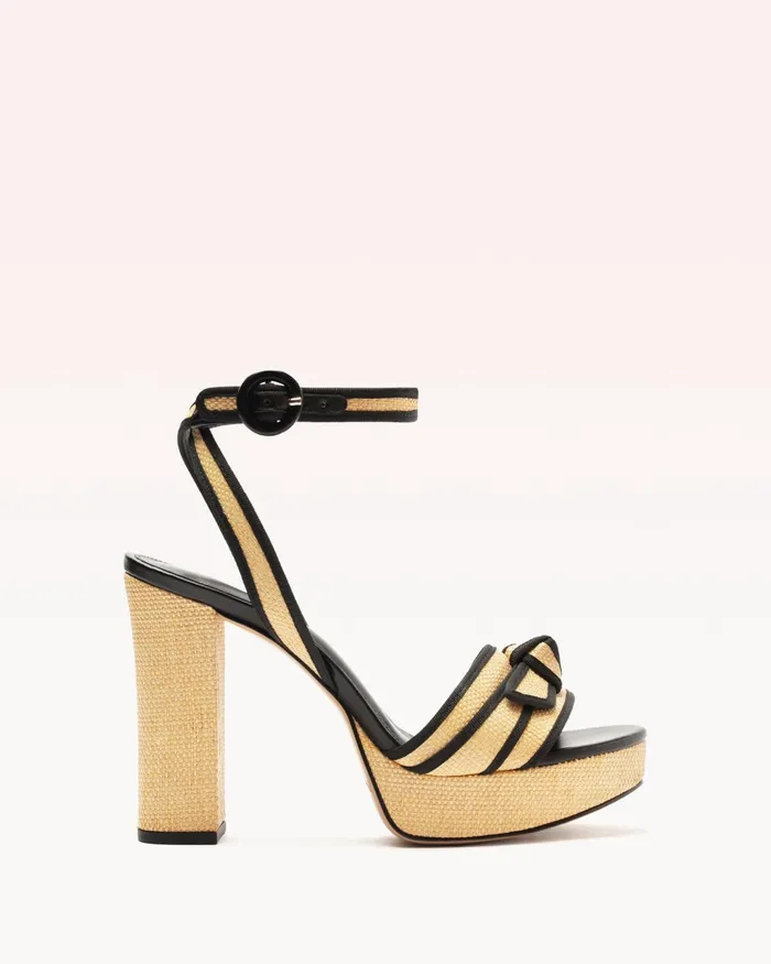 Platforms Women Alexandre Birman Grosgrain Raffia Platform Natural