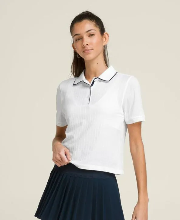 Polos Women Wilson Center Court Seamless Polo Bright White