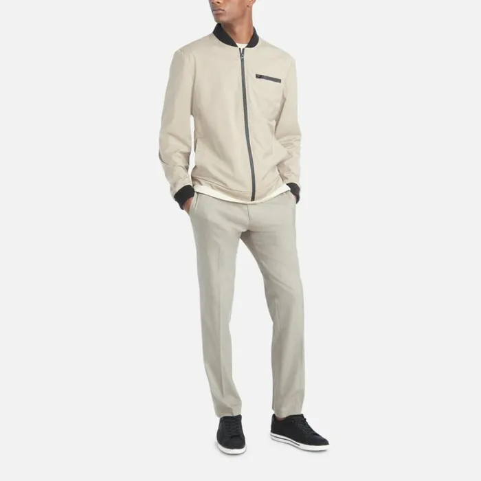 Premium Stretch Twill Slim Fit Flex Waistband Flat Front Dress Pant Oatmeal Men Kenneth Cole Bottoms