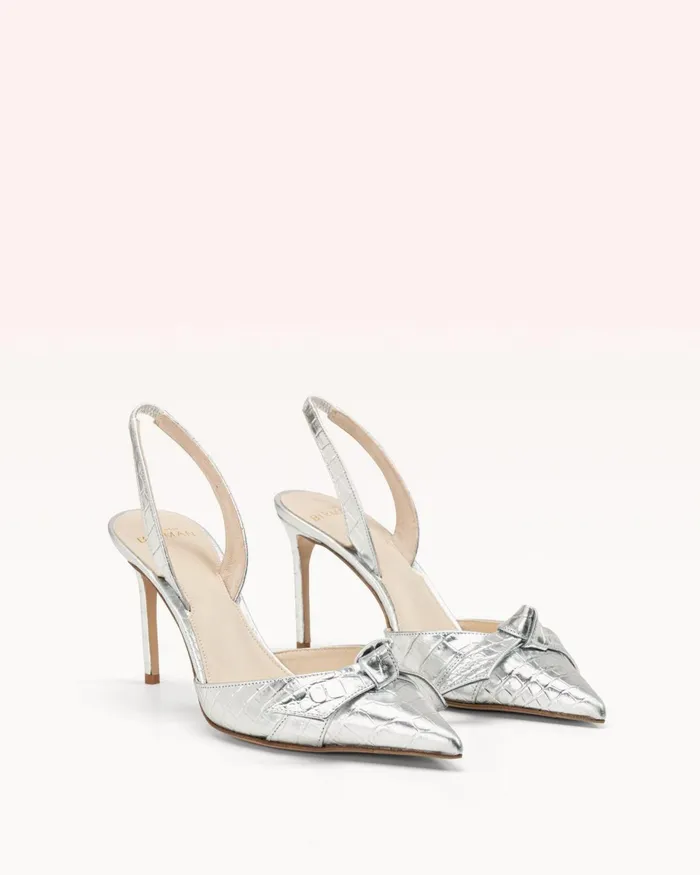 Pumps Women Alexandre Birman Clarita Slingback 85 Argento Argento